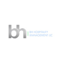 BH Hospitality Management LLC logo in silver and blue.