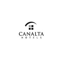 Canalta Hotels logo with window icon and black text.
