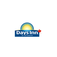 Days Inn by Wyndham logo with a sunrise graphic and a red maple leaf accent