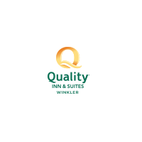 Quality Inn & Suites Winkler hotel logo with golden Q symbol and green text.