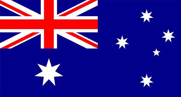 The national flag of Australia, featuring the Union Jack, the Commonwealth Star, and the Southern Cross constellation.