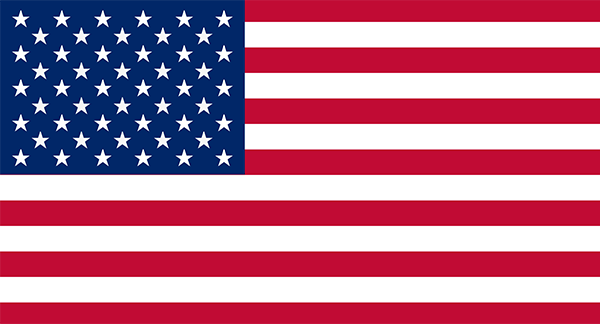 The national flag of the United States, featuring 50 white stars on a blue field and 13 red and white stripes.