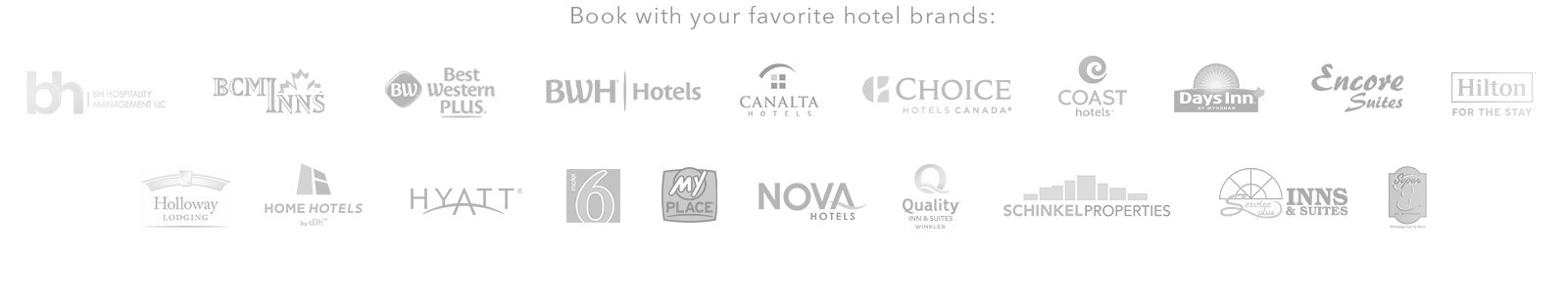 Logos of hotel and lodging partners available through the LodgeLink platform.