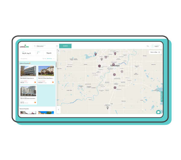 LodgeLink's booking page.