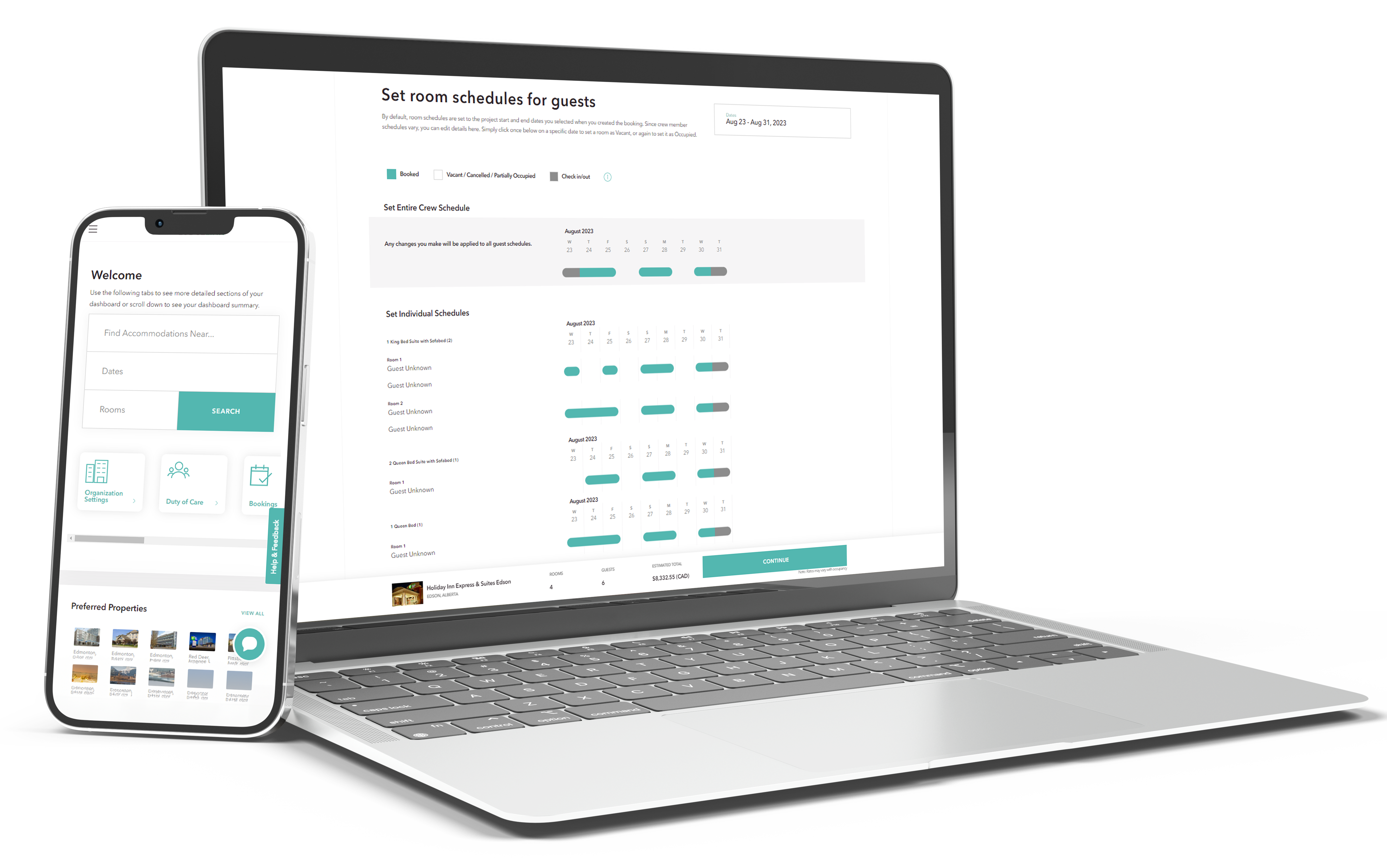 LodgeLink's booking page. 