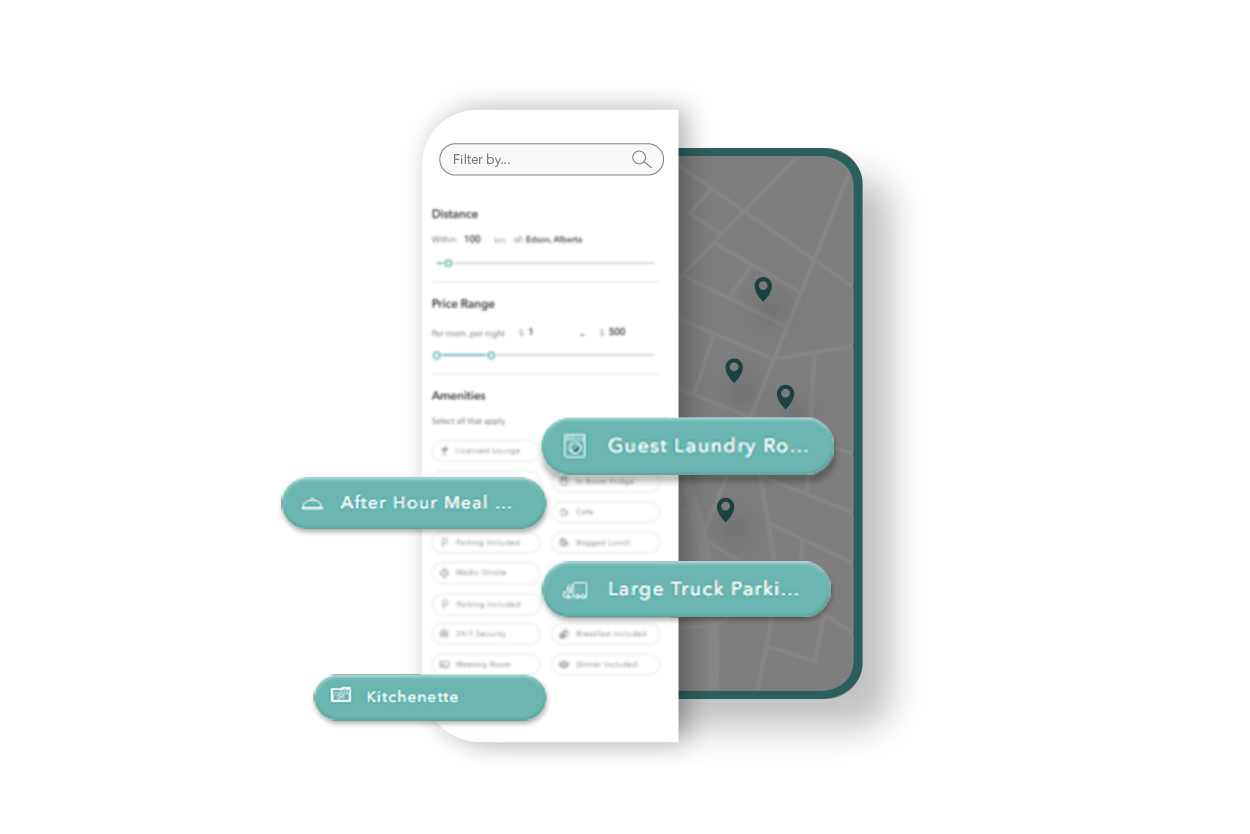 LodgeLink's map filter. 