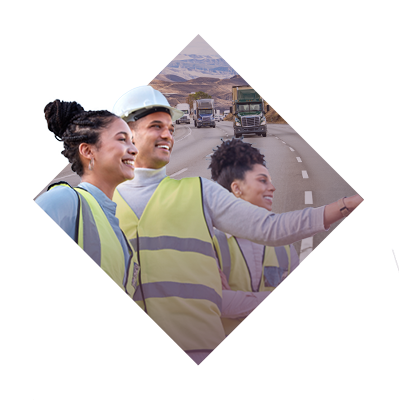 Crew workers in the field