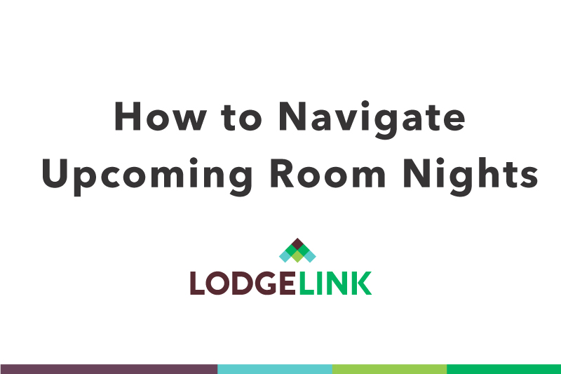 A white background with black text showing how to navigate upcoming room nights