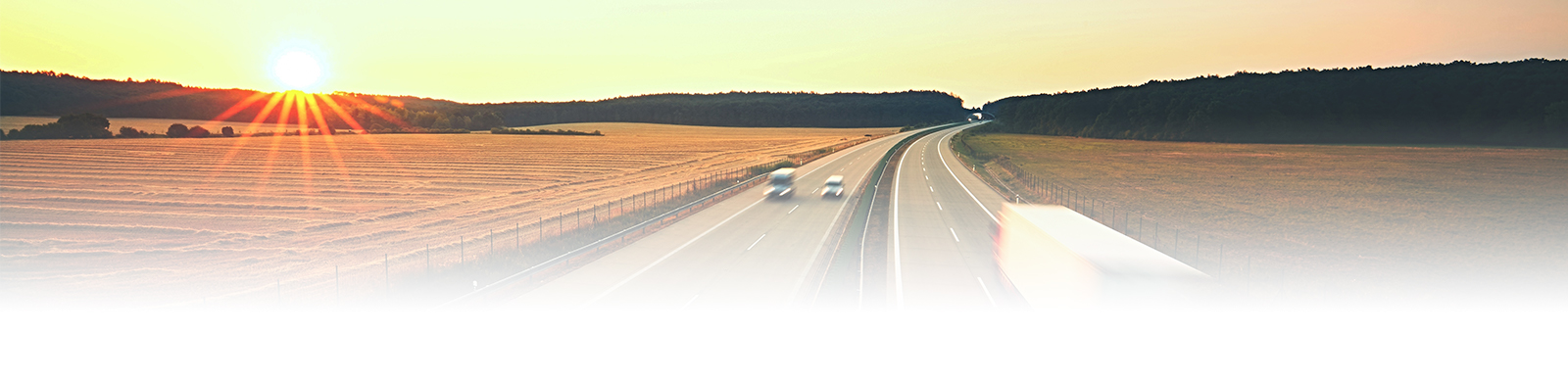 A highway during sunset