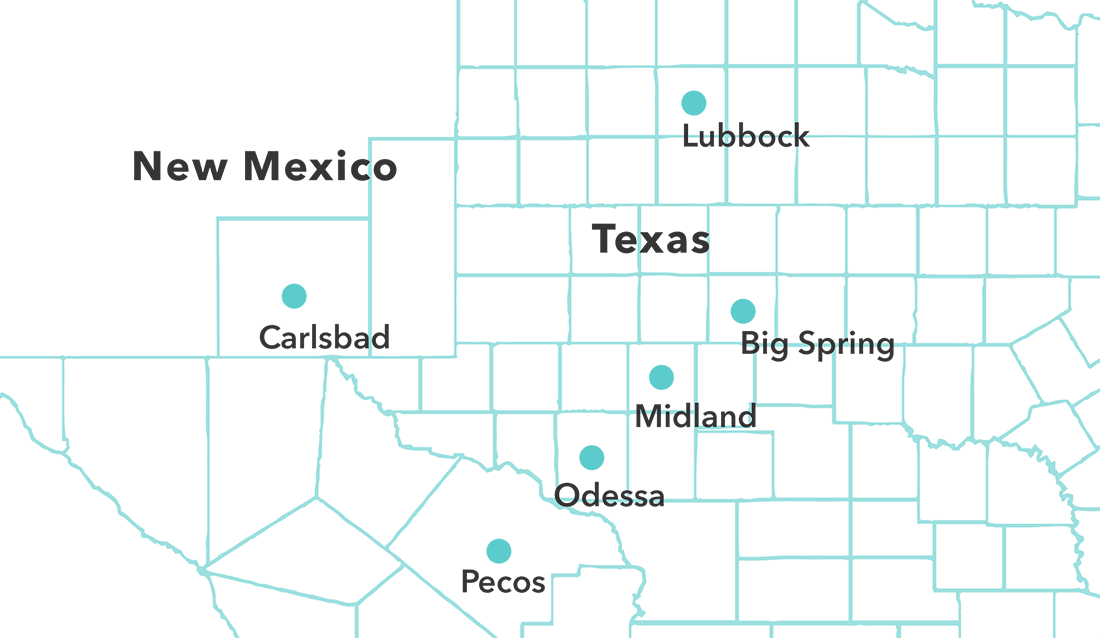 Map of the Permian Basin