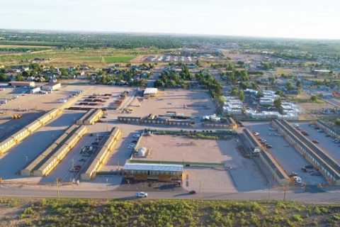 an aerial view of Carlsbad Lodge site.	