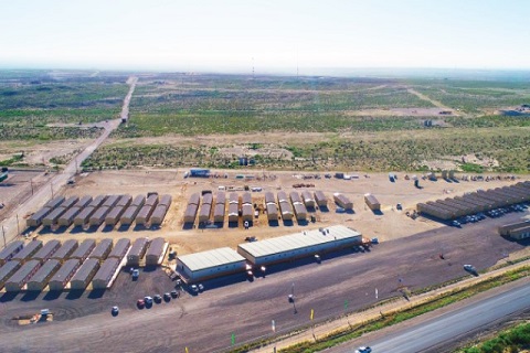 an aerial view of Orla Lodge site.	