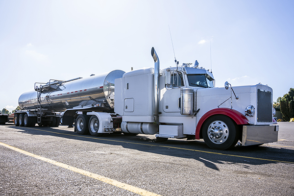 A big white truck parked