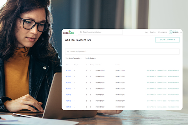 LodgeLink traveling workforce payment ID invoice