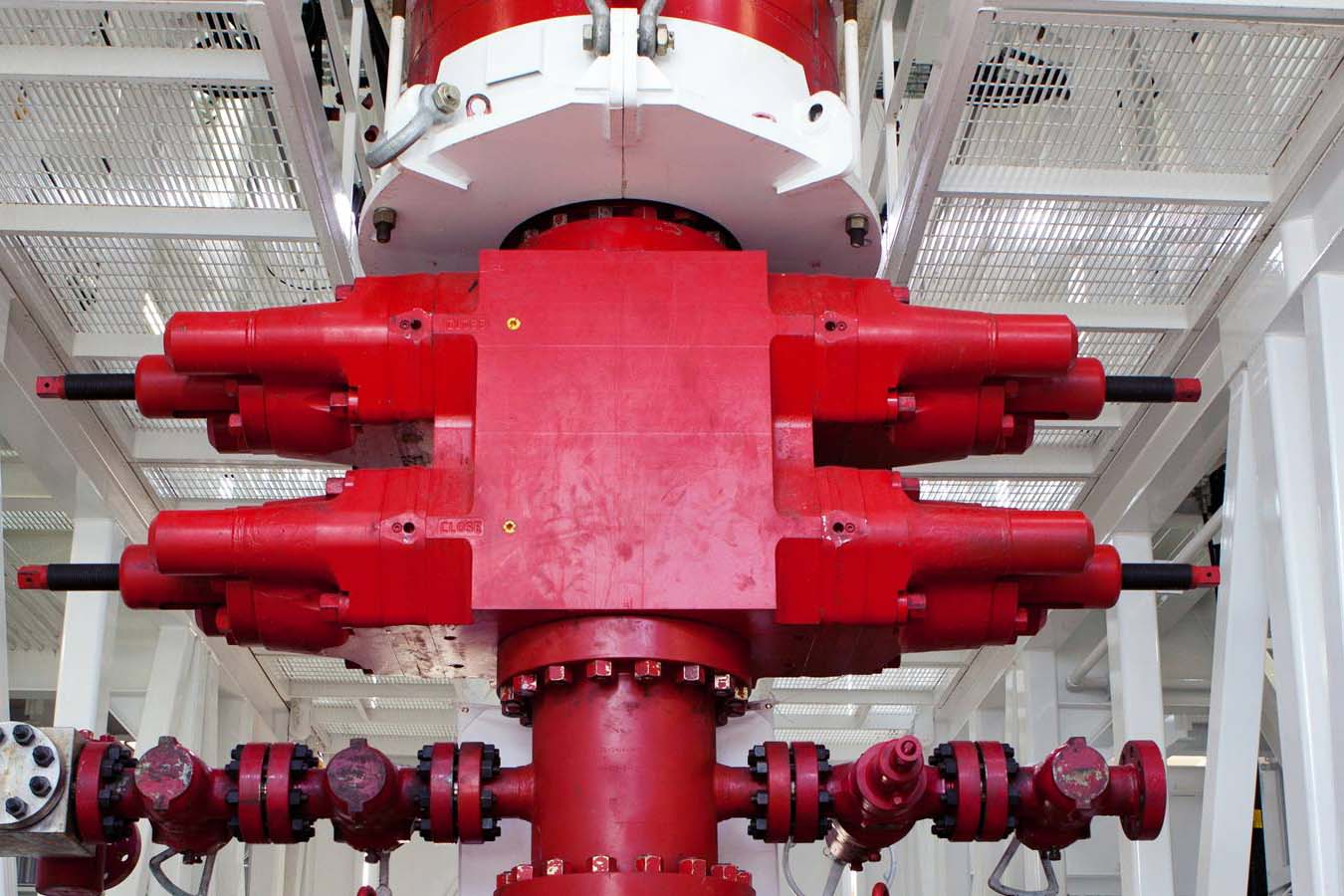 A red Citadel drilling rig